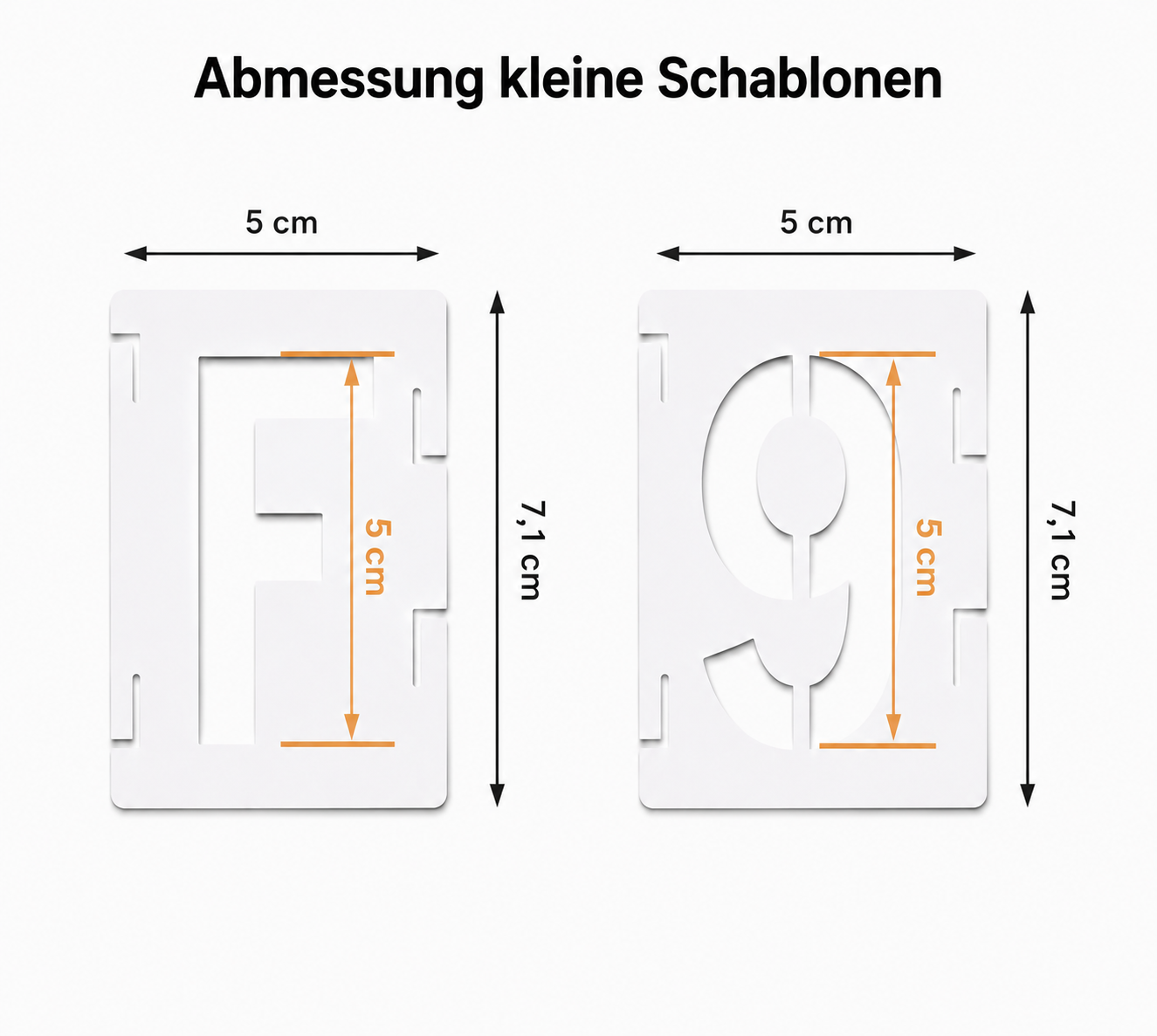 SHIRTS 4 STARS Basic Schablonen - Abmessungen