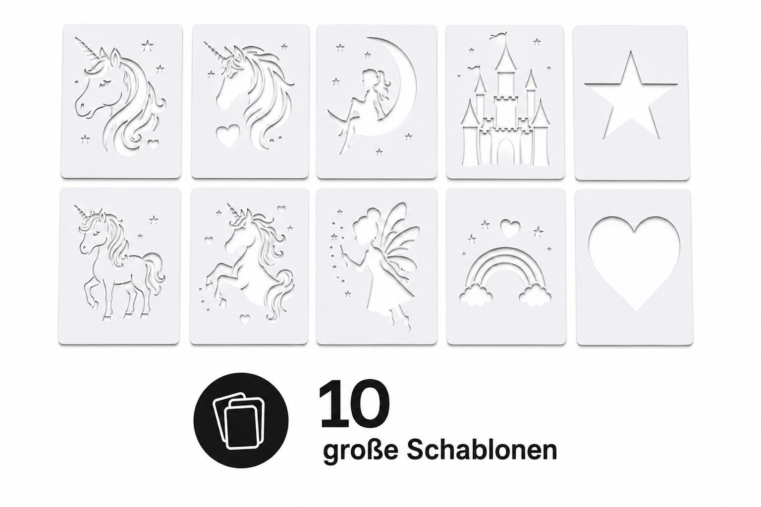 Set mit 5 DIY-T-Shirts – Feen und Einhörner selbst gestalten
