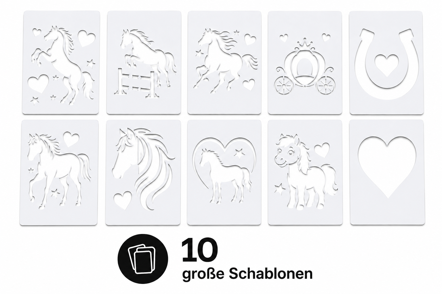 Set mit 10 DIY-T-Shirts – Pferde selbst gestalten