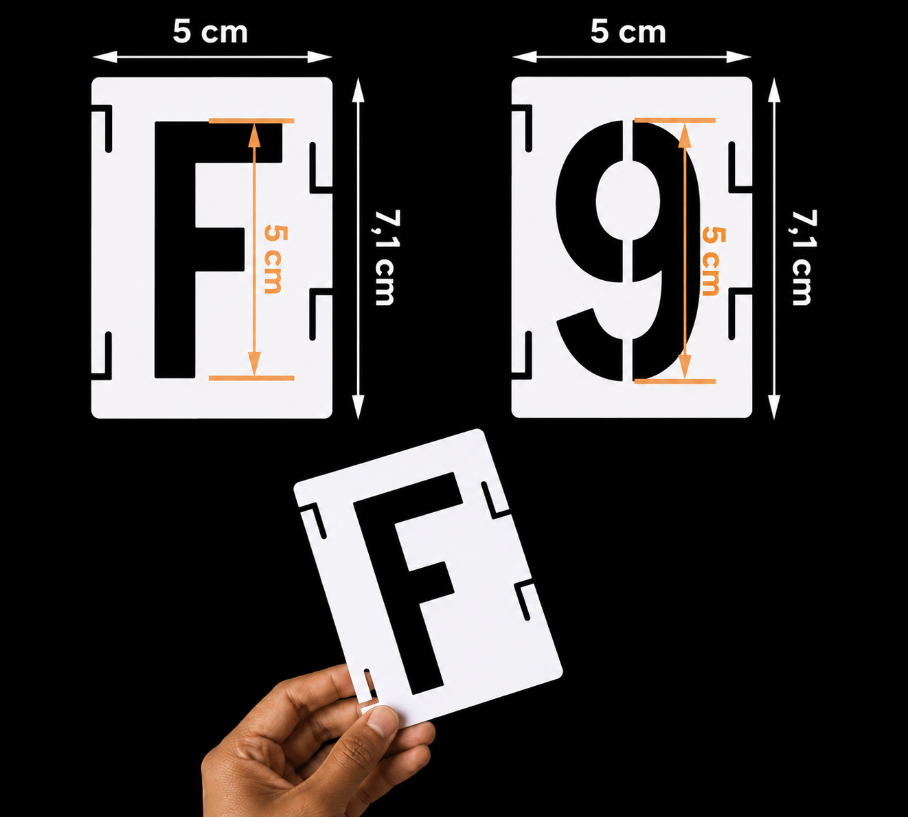 DIY-Schablonen-Set Basic – 42 Stück | Buchstaben, Zahlen & Sonderzeichen